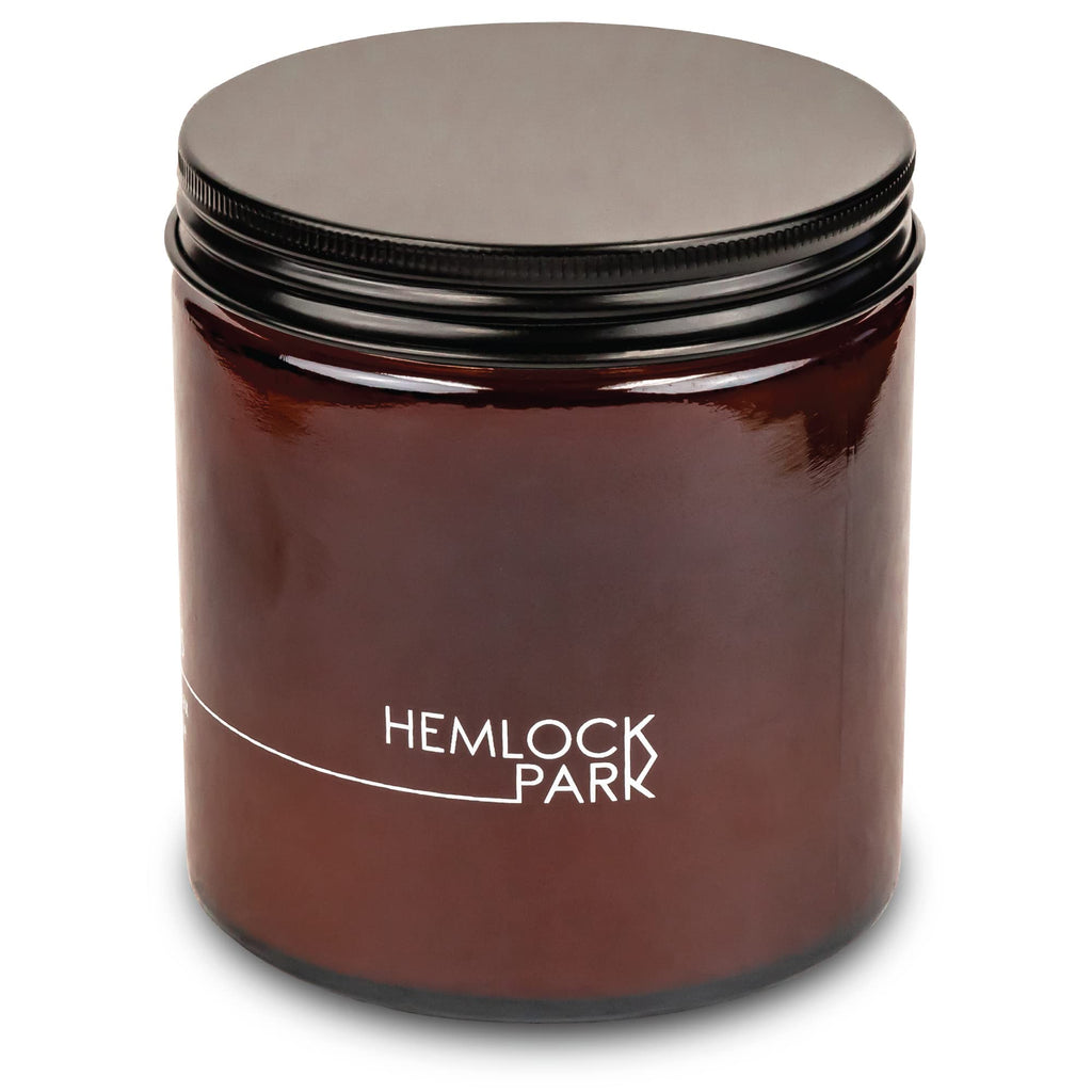Hemlock Park Crackling Wood Wick Candle Handcrafted with Natural Coconut Wax and Essential Oils (Yuzu Citrus, Standard 8 oz)