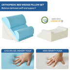 Ahpmeoa 6PCS Wedge Pillow Set for After Surgery, Sit Up Pillow for Bed, Back Support Pillow, Bed Wedge for Shoulder, Leg Pain Relief, Post Surgery Pillow for Sleeping, Acid Reflux, Grey