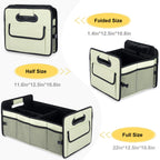 JiatuA Car Trunk Organizer, Car Organizers and Storage Collapsible Multi Compartment Container Box, Adjustable Car Accessories for SUV Sedan Truck, Standard Size, Light Green