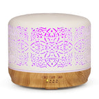 Earnest Living Essential Oil Diffuser White Ceramic Diffuser 500 ml Timers Night Lights and Auto Off Function Home Office Humidifier Aromatherapy Diffusers for Essential Oils