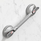DAILYLIFE Shower Grab Bar for Bathtubs and Showers, 19 inch Heavy Duty Shower Handle with Strong Suction Cup, 300lbs Safety Shower Handrails for Seniors and Elderly, Silver
