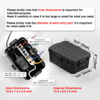 Flemoon Large Outdoor Electrical Box (12.5 x 8.5 x 5 inch), IP54 Waterproof Extension Cord Cover Weatherproof, Protect Outlet, Plug, Socket, Timer, Power Strip, Holiday Light Decoration, Black