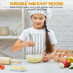 NileHome Stainless Steel Whisk 8" Hand Blender + 10" Semi-Automatic Rotary Kitchen Whisk Kitchen Wisk Wire Whisks for Cooking, Whisking, Blending, Beating, Stirring- 2 Pack...