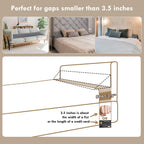 Vekkia Queen Bed Wedge Pillow for Headboard Gap Filler(0-3.5"),High-Density Foam,Prevents Pillows & Items Loss,Ergonomic Design,Large Storage Pockets,Removable&Washable Cover,Gray,60"x7"x5"
