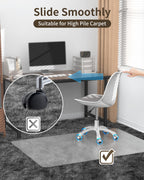 Blvornl Frosted Clear Chair Mat for High Pile Carpet and Hardwood Floor, 34.6"*47.2" Hard Material Chair Mat, Heavy Duty Computer Chair Mats for Rolling Chairs, Desk Floor Rug for Office and Home