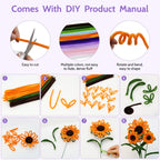 800 PCS Pipe Cleaners Craft, Pipe Cleaners Flowers Kit with Handle, 13 Colors Chenille Stems with Instruction, Art and Craft Supplies