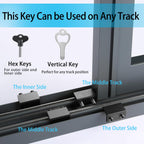 Window Locks,4 Pack Sliding Window Locks with Key for Vertical & Horizontal Sliding Windows Doors,Easv to Install,Adjustable Security Window Lock for Patio Bedroom Home and Office (Black)