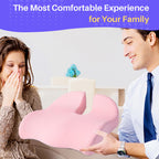 Seat Cushion for Office Chair, Large Thick Seat Cushion for Tailbone Pain Relief, Sciatica & Back Support, Memory Foam Office Chair Cushion for Long Sitting, Coccyx Cushion for Car, Wheelchair (Pink)
