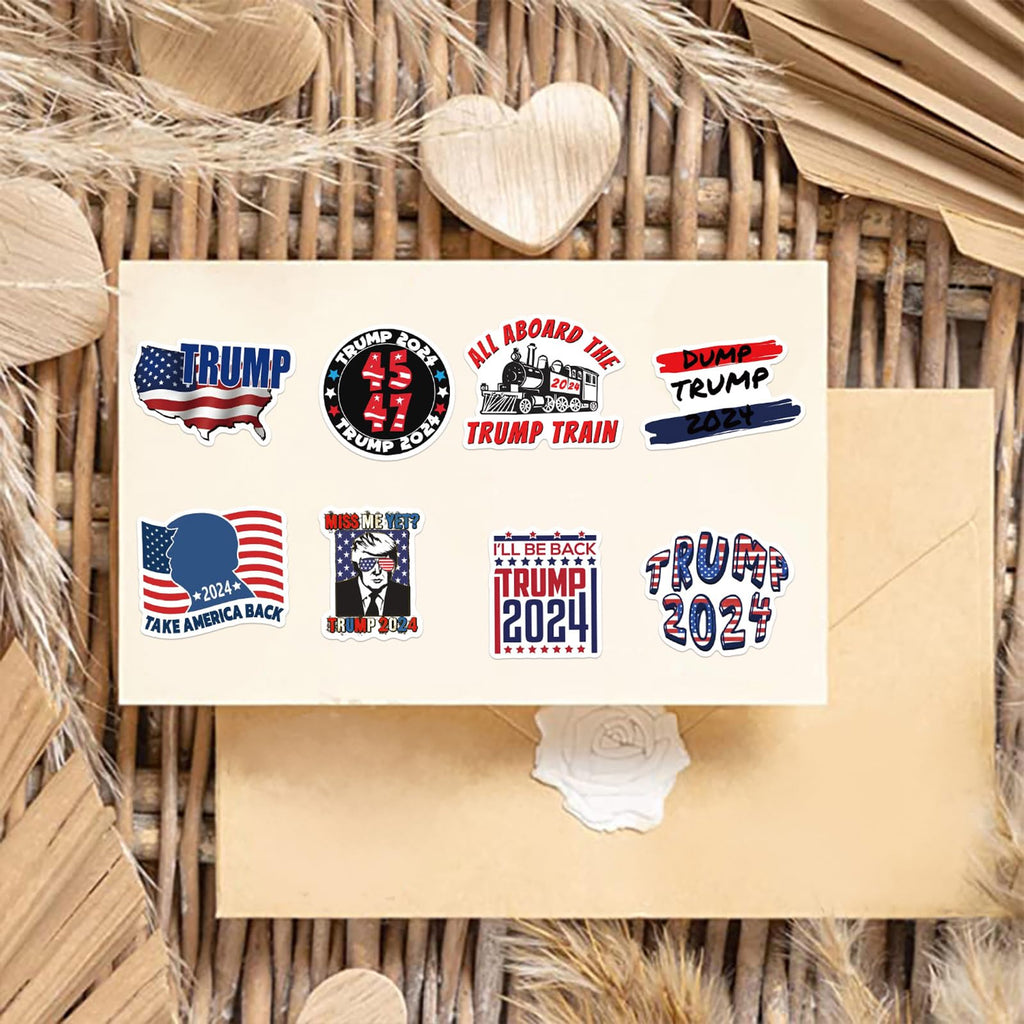 American Trump 2024 Stickers 50pcs Pack, Funny USA Presidential Election Stickers for Laptop Water Bottles Car Phone Truck Motorcycle Notebook Bike Bumper Luggage (2024Trump)