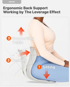 curble Grand(Extra Wide & Sturdy) – Ergonomic Back and Lumbar Support for Good Posture Correction and Back Pain Relief, Perfect for Office, Floor Seat and Work from Home, Patented (Grey)
