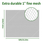 POYEE 25 x 50 FT Bird Netting for Garden Woven Mesh Garden Netting for Plants, Vegetable, Fruit Trees, Blueberry Bushes, Strawberries Against Birds, Deer, Squirrels and Other Animals