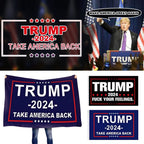 Trump 2024 Flags Fuck Biden Flag Re-Elect Trump 2024 Flag, American Flag, Keep America Great, No More Bullshit with Grommets Patriotic Outdoor Indoor Decoration, 3x5 ft, 4 Patterns