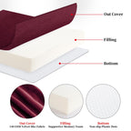 HOMBYS Memory Foam Recliner Cushion for Elderly, 4" Thickness Seat Cushion with Lumbar Support Pillow, Non-Slip & Supportive Chair Seat Cushion with Backrest, (Burgundy,13.8" Backrest)