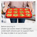 12 Cups Silicone Muffin Pan - Regular Size Cupcake Pan Muffin Tin for Baking Nonstick Food Grade