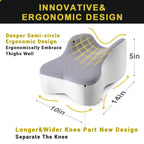 Long Knee Pillow for Side Sleeper Fully Support Thighs and Knees for Sciatica, Back, HIPS, Knees, Joints Pain Relief - Leg Pillow for Side Sleeping Between Legs Aligns Spine- Large,Gray