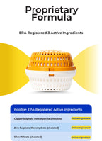 PoolRx+ Mineral Algaecide Unit, up to 6-Month Algae Control, for 5K-7.5K gallons, Orange & White, New Formula with Silver.