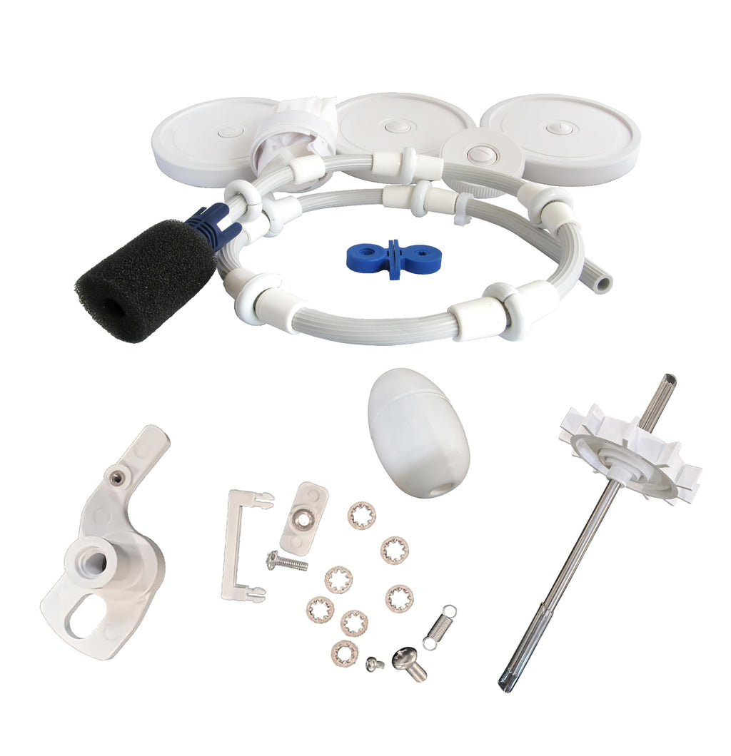 FibroPool Rebuild Kit for Polaris 280 White - Includes Wheels, Turbine, Bearings, Tail, Head Float, Bag, Swing Axle and Scrubber to Tune Up Automatic Cleaners - Not Compatible 360 or 380