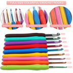 Aeelike Crochet Kit for Beginners Adults, Crochet Kits Include Yarn, 59pcs Crochet Starter Kit for Beginners,Ergonomic Crochet Hooks 2.0-6.0 mm, Lace Steel Needles 0.6-1.9 mm