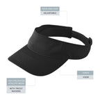 Women's Athletic Mesh Visor - Stylish Sun Hat for Golf, Running, and Outdoor Activities, Black