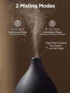 InnoGear Oil Diffuser, 150ML Ceramic Diffuser for Essential Oils Handcrafted Aromatherapy Diffuser Ultrasonic Cool Mist Humidifier with 2 Mist Modes Waterless Auto Off for Room Office, Black