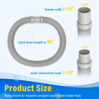 GRONGU Pool Vacuum Leader Hose V532LG - Compatible with Hayward Pool Vac (Plus, Ultra), Navigator, Arneson, Aqua Bug, Diver Dave, Wanda the Whale - 46 in Suction Cleaner Hose