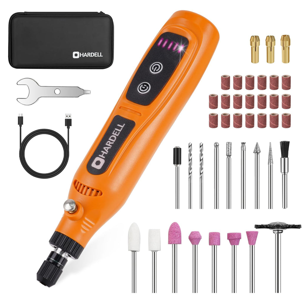 HARDELL Mini Cordless Rotary Tool 4V, 5-Speed Rotary Tool Kit with 42 Accessories, Rechargeable Power Rotary Tool for Engraving, Sanding, Polishing, Drilling, Grinding, Small DIY Crafts