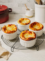 LE TAUCI Ramekins 8 OZ Oven Safe, Creme Brulee Ramekins, Pudding Custard Cups Souffle Ramiken, Dipping Sauce Dishes, Ceramic Ramekin Bowls Set of 6, White