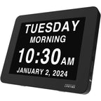 American Lifetime 【New 2024 Dementia Clock Large Digital Clock for Seniors, Digital Clock Large Display with Custom Alarms, Clock with Day & Date for Elderly, Large Number Digital Clock Premium Black