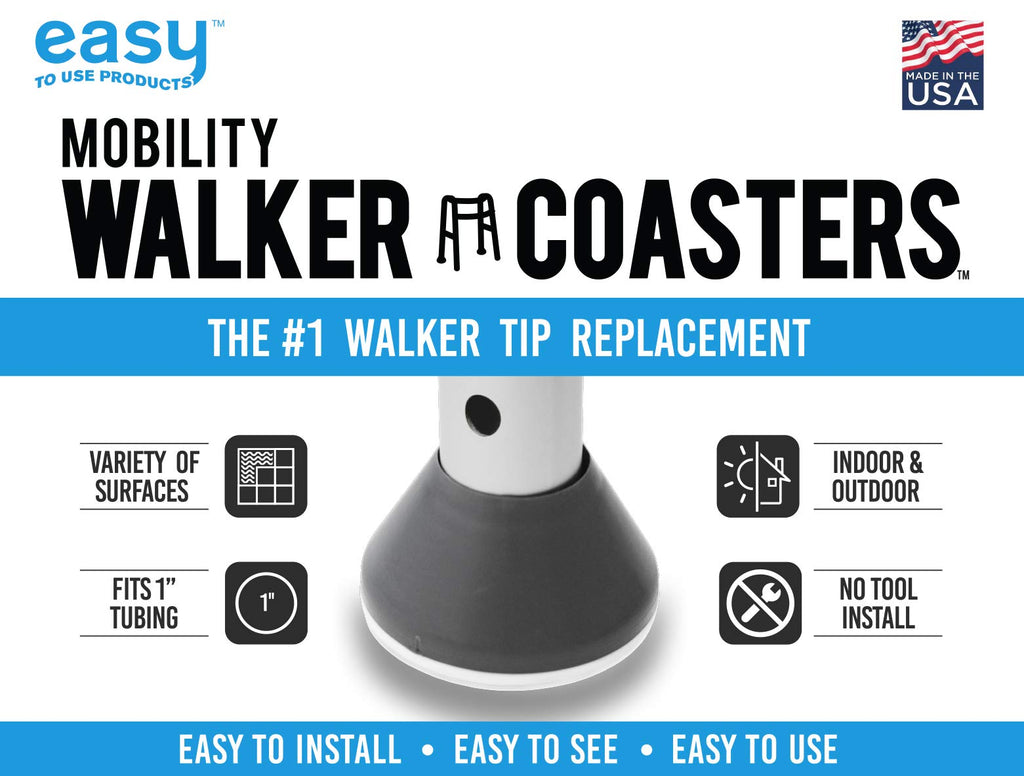 Walker Coasters, Medical Accessories, 6 Count (Storm Gray)
