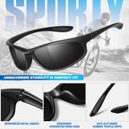 Polarized Sports Sunglasses for Men Women,Ultralight Wrap Around UV400 Protection Sun Glasses for Driving Fishing