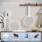 4000V Electric Fly Swatter, 2-in-1 Foldable Bug Zapper Racket with USB Rechargeable Battery, UV Light, Mosquito Killer Zapper for Home Office Camping, 2PC