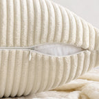MIULEE Pack of 2 Corduroy Pillow Covers Soft Soild Cushion Cases Decorative Square Christmas Throw Pillow Covers Cream White Pillowcases for Sofa Bedroom Car 18 x 18 Inch 45 x 45 Cm