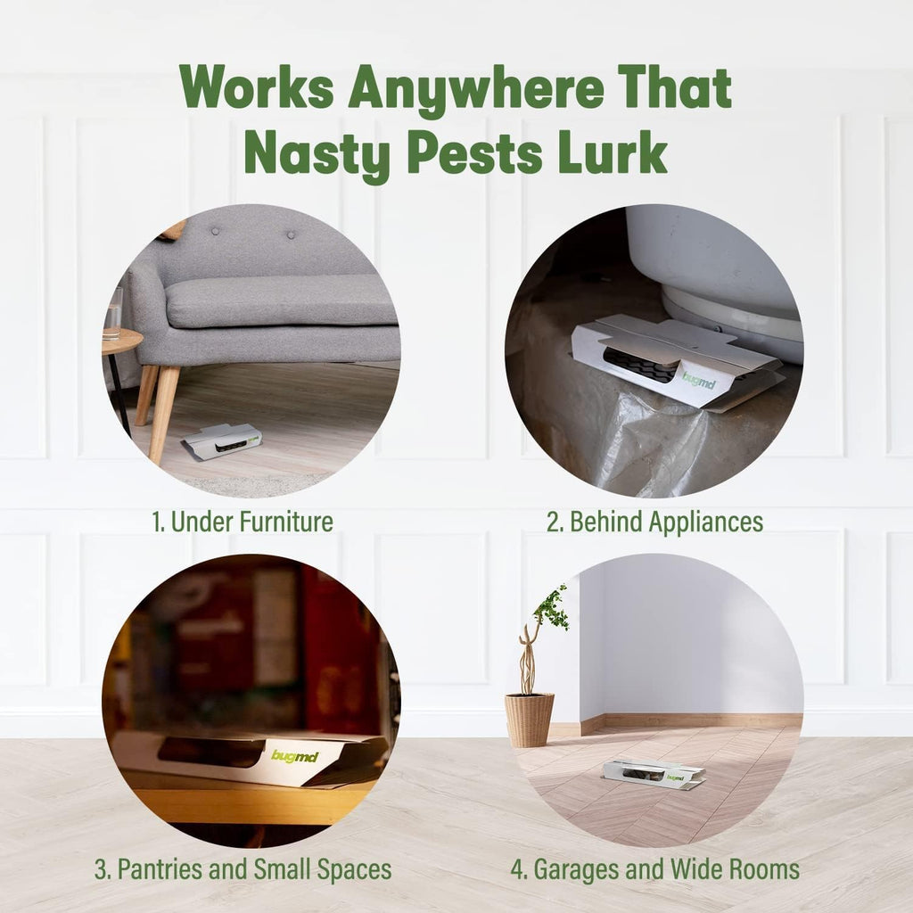 BugMD Indoor Cockroach Killer & Roach Trap - Sticky Insect, Spider, Cricket Control for Home - Glue Traps Pest Defense, 24 Pack Sticky Bug Solution