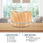 SEEDSEEL 300ML Essential Oil Diffuser, Aroma Diffuser Includes Remote Control,USB-C Power Cable.Aromatherapy Scent Air Humidifier with Waterless Auto-Off,7-Color LED for Room，Office