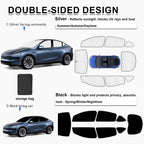 KMF 8pcs Full Thicken Sun Shades for 2025 2026 Tesla Model Y Juniper Accessories, Tesla Y Privacy Car Window Covers for Windshield Side Rear, UV Block and Blackout for Camping Outdoor