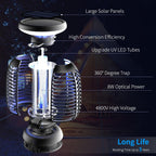 Solar Bug Zapper Outdoor,Mosquito Zapper with LED Light | 4000mAh | IP66 Waterproof | 2200V High Voltage Grid,Fly Zapper,Electric Fly Traps,Mosquito Killer Bug Zapper for Home, Patio, Lawn & Garden