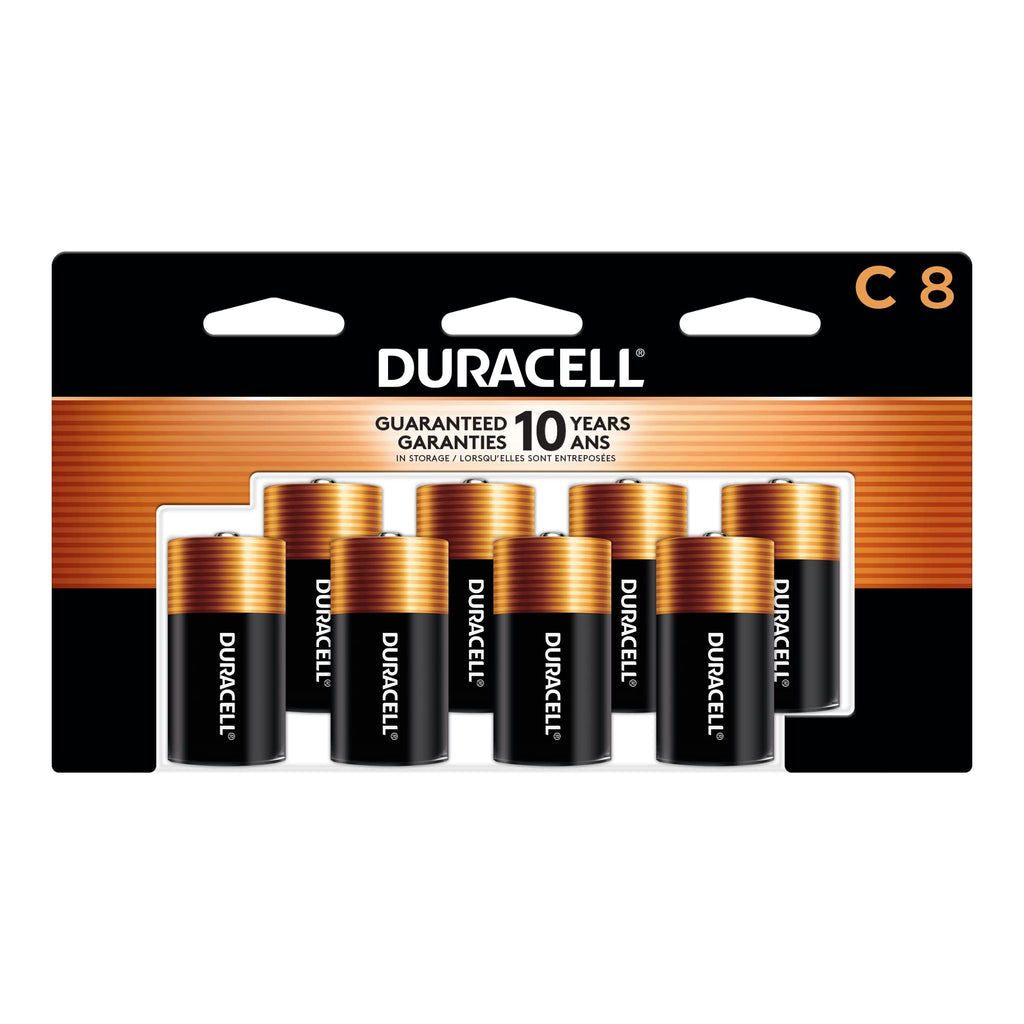 Coppertop C Batteries, 8 Count (Pack of 1), C Battery with Long-lasting Power, All-Purpose Alkaline Battery for Household and Office Devices