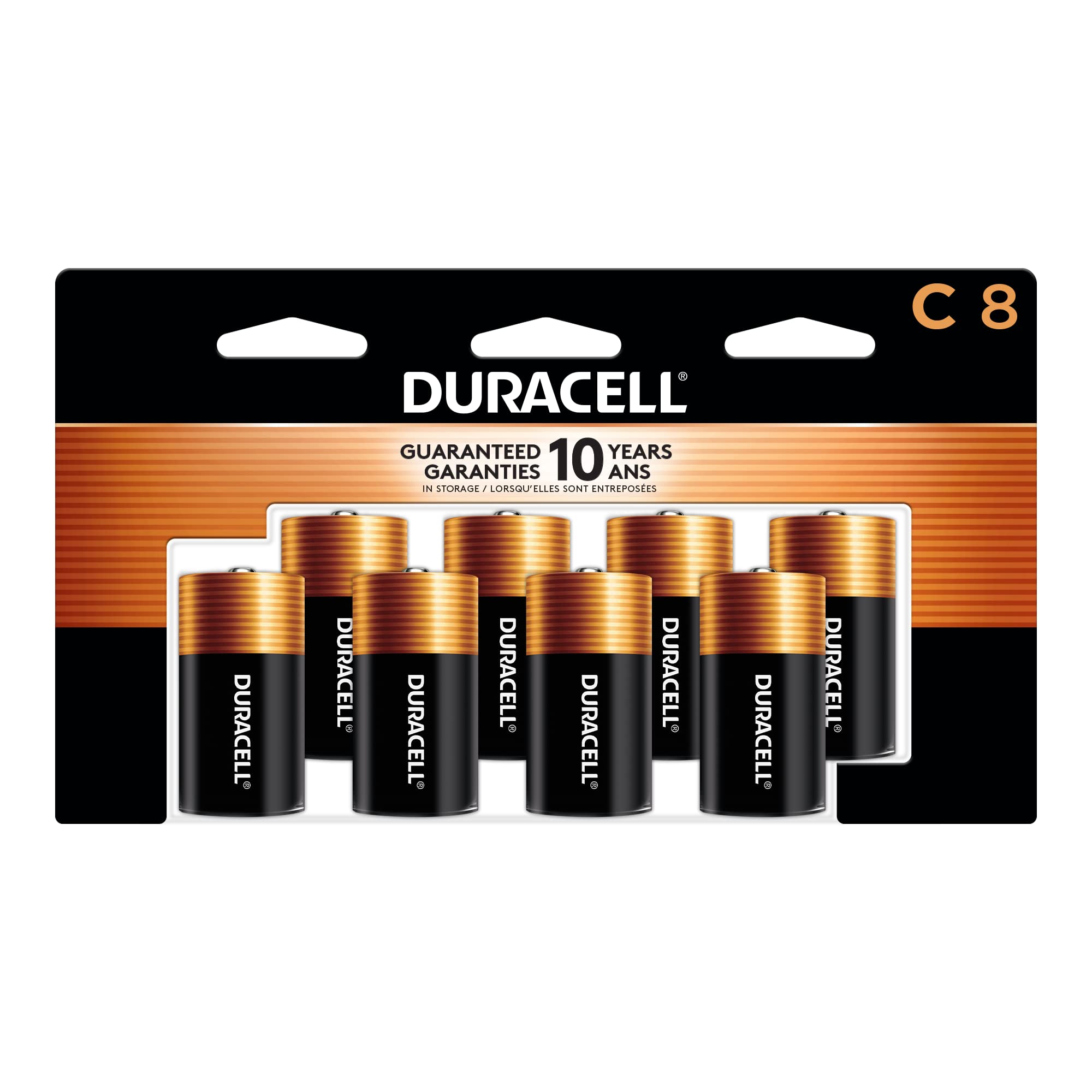 Coppertop C Batteries, 8 Count (Pack of 1), C Battery with Long-lasting Power, All-Purpose Alkaline Battery for Household and Office Devices