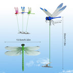 Siunoh Dragonfly Clip Bug Repe Llent - 3D Fake Dragon Fly Clips Garden Decor Stakes Hat Clips, Deer and Horse Humming Bird Fly Deterrent for Indoor/Outdoor Garden(10 Pack)