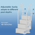 UPHYB Pool Ladder, 4-Step Pool Stairs with Double Handrails and Non-Slip Steps for 48-54” Above Ground and In-Ground Pools, White