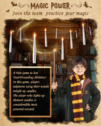 Floating Candles with Wand Remote 18PCS - Halloween Decorations Magic Hanging Candles Flickering Flameless Taper Candles with Glasses, Tie, Scarf, Battery Operated Candles for Party Christmas Decor