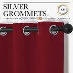 NICETOWN Home Decorations Thermal Insulated Solid Grommet Top Blackout Living Room Curtains/Drapes for Christmas & Thanksgiving Gift (1 Pair, 42 x 84 inches, Burgundy Red)