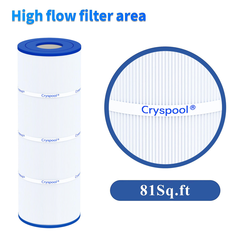 Cryspool® 07066 Filter Compatible with CX580XRE, SwimClear C3025, C3030, PA81, C-7483, FC-1225, 4×81 Sq. Ft Pool Filter Cartridge, 4 Pack