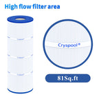 Cryspool® 07066 Filter Compatible with CX580XRE, SwimClear C3025, C3030, PA81, C-7483, FC-1225, 4×81 Sq. Ft Pool Filter Cartridge, 4 Pack
