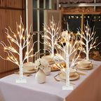 PEIDUO Christmas Tree for Home Decor, 2FT Tabletop Tree with LED Lights, Warm White Tree Lamp, Fairy Light Spirit Tree for Room Inside Fireplace Christmas Decorations, Battery Powered, Timer (4PK)