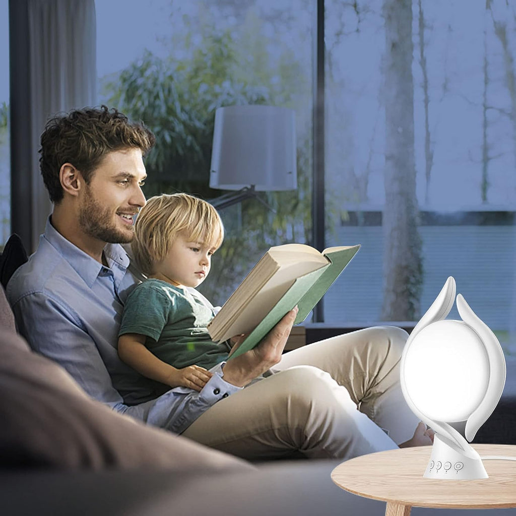 Voraiya® Light Therapy Lamp 10000 Lux, UV-Free Therapy Light with 5 Brightness & 3 Color Temperature, 4 Timer & Memory Function, Full Spectrum, Bright Seasonal Sun Light Lamp for Bedroom, Office