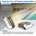 Betta SE Solar Powered Automatic Robotic Pool Surface Skimmer Cleaner with 24/7 Continuous Cleaning Battery Power and Re-Engineered Twin Salt Chlorine Tolerant Motors (White)