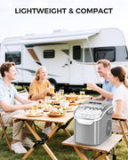 COWSAR Ice Maker Countertop, Portable Ice Machine with Self-Cleaning, 26.5 lbs/24Hrs, 8 Ice Cubes in 6 Mins, Ice Basket and Scoop, Ideal for Home, Kitchen, Bar, Camping