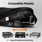 NOELIFE Grill Cover for Blackstone 17 inch Tabletop Griddle Without Hood, Griddle Accessories for Blackstone 17, Propane Fuel Cylinder Can Be Covered Completely, Waterproof and Windproof (Cover Only)