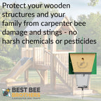 Best Bee Brothers Ultimate Pro Carpenter Bee Trap for Outside with Extra-Large, Clear External Receptacle, Internal Bee Vault & Spring-Loaded Door, 4.2” D x 5.8” W x 7.5” H